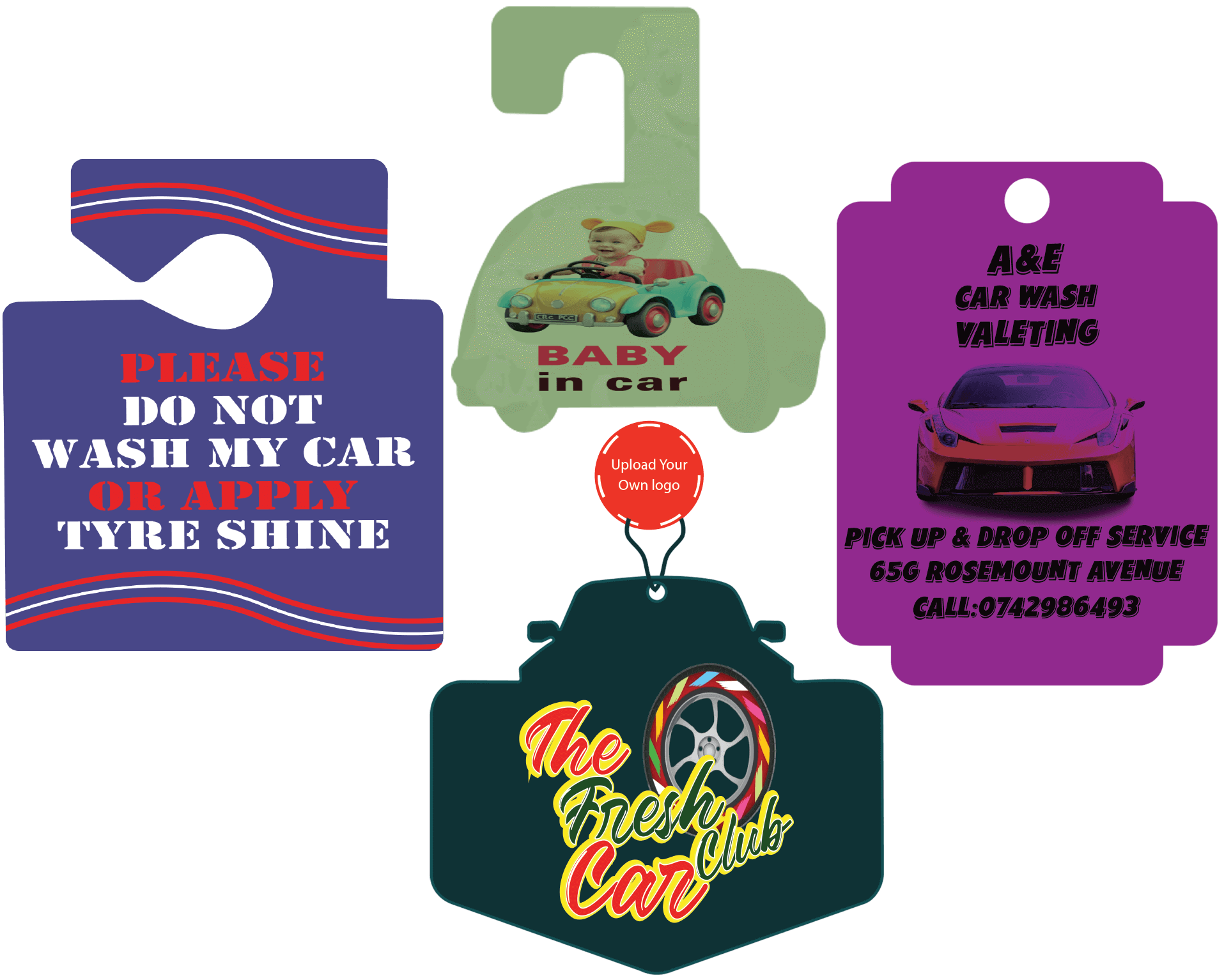 custom car hang tags