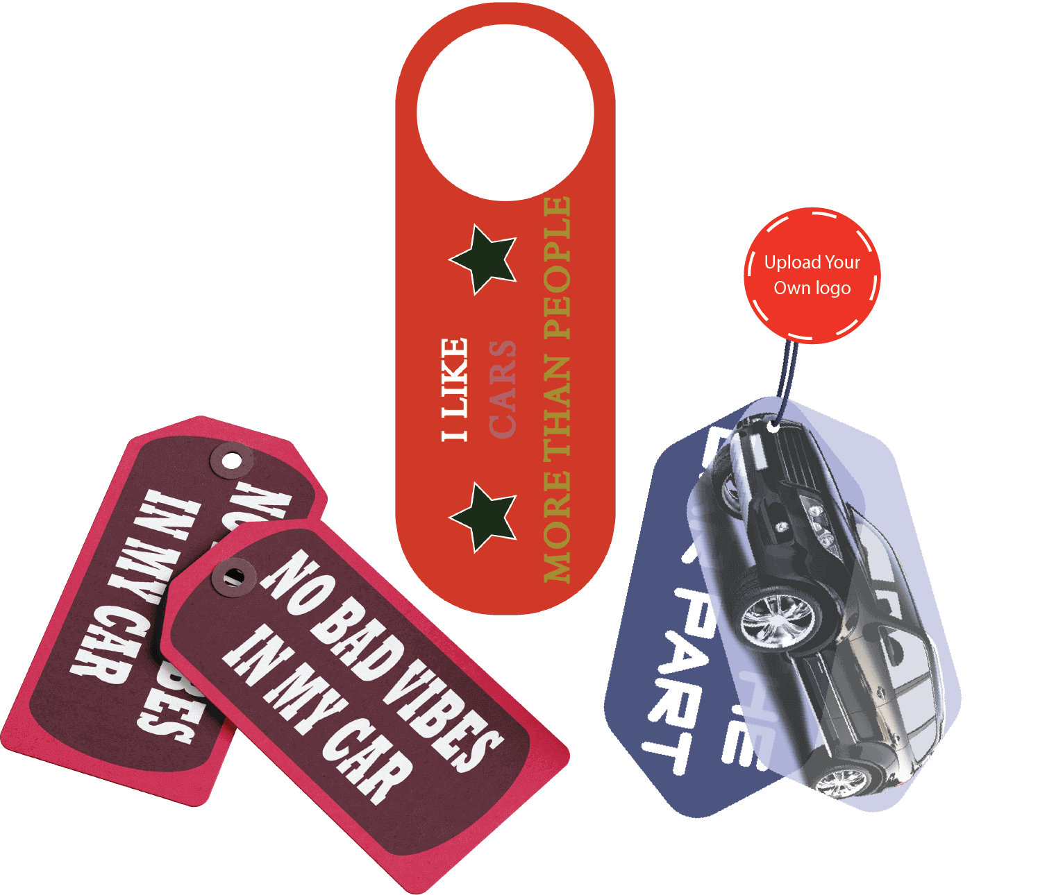 custom hanging car tags