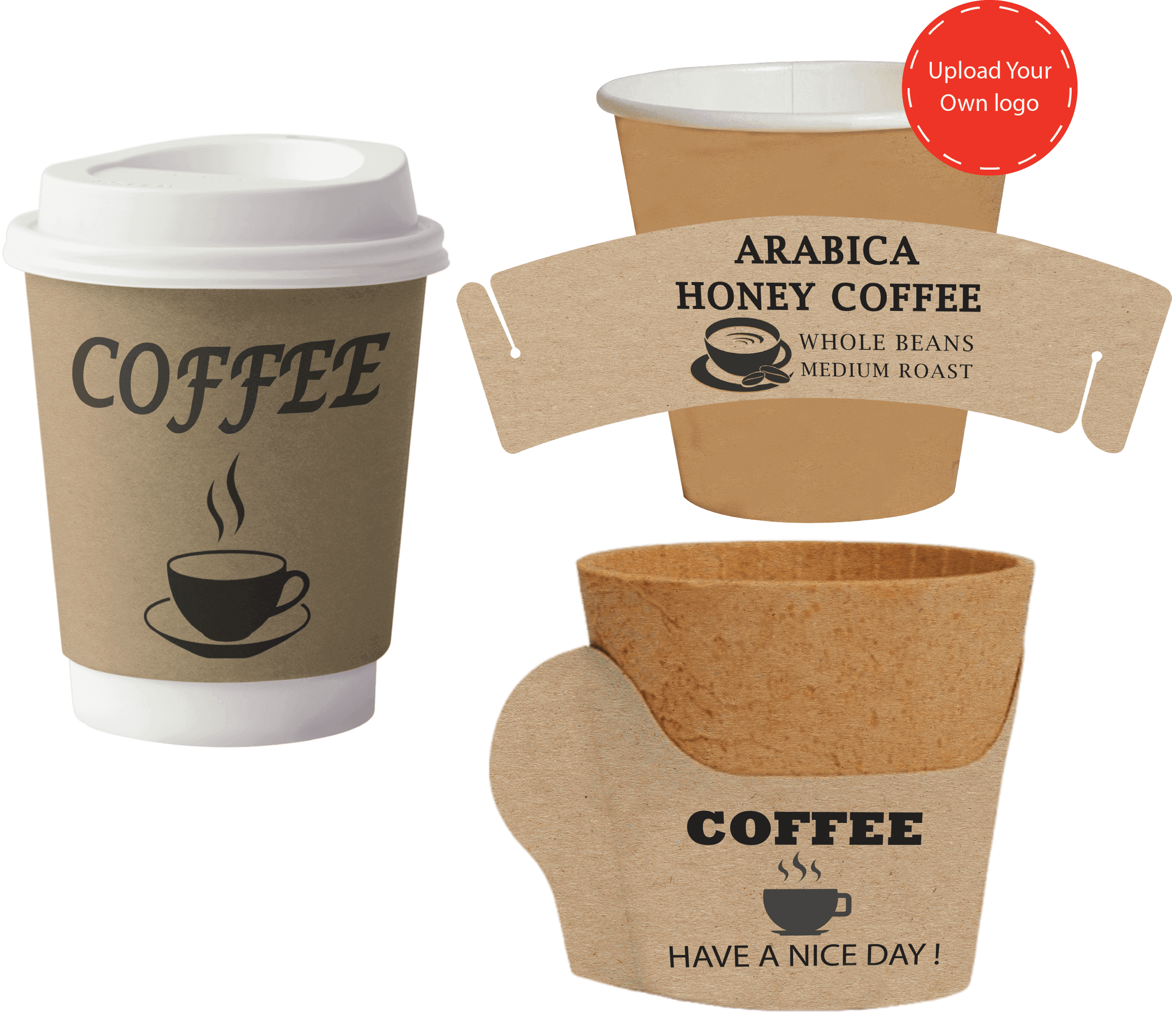 custom printed kraft coffee sleeves