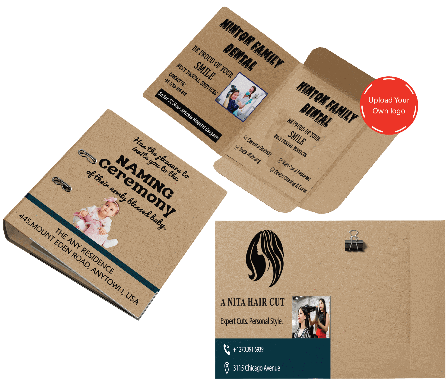 kraft paper presentation folders