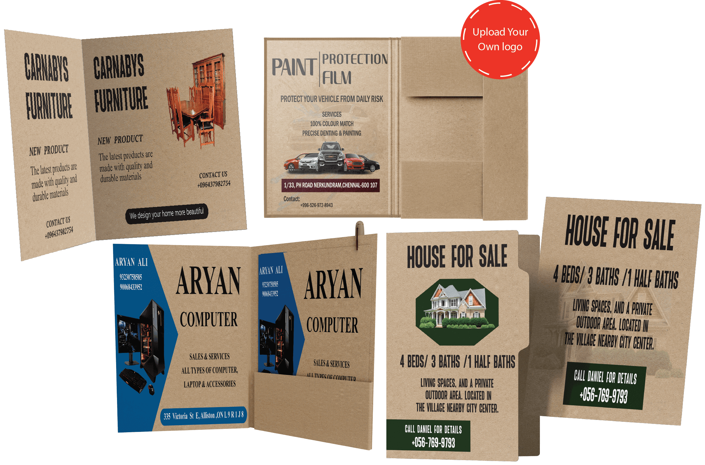 kraft presentation folders