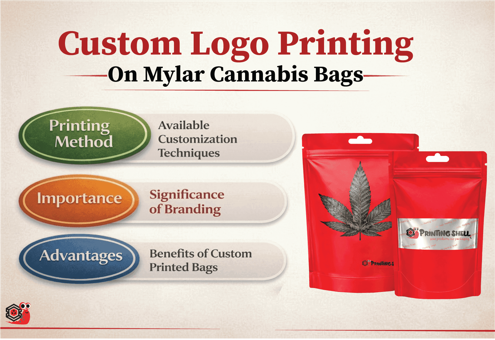 custom logo printing on mylar cannabis bags