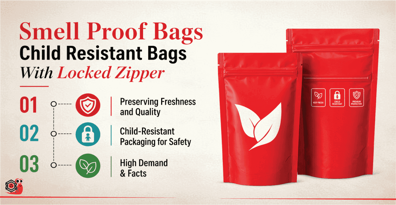 smell proof bags child resistant bags with locked zipper