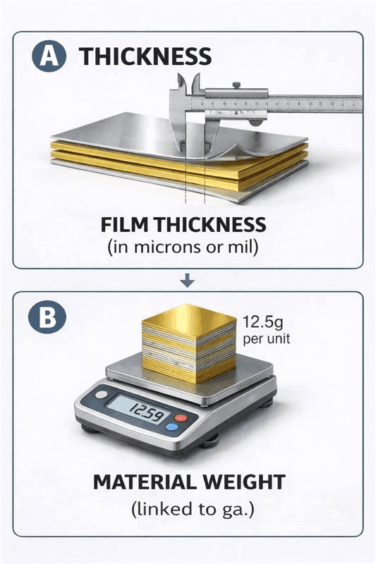 thickness and weight of the bag