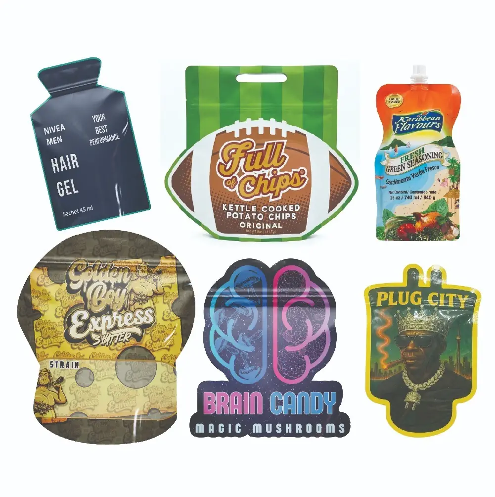 Custom Shape Mylar Bags with Die Cut Design and Unique Packaging Shape