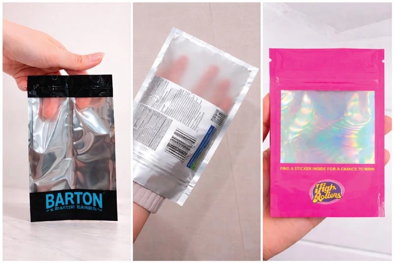 custom mylar bags with transparent window to show product inside